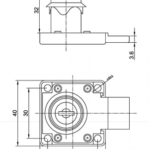 Zinc Alloy 138 32MM Drawer Lock