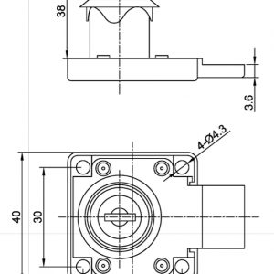 Zinc Alloy 138-38 Drawer Lock