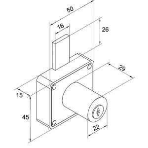 250 Drawer Lock Cerradura para muebles