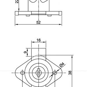 Pin Drawer Lock Diamond Shape