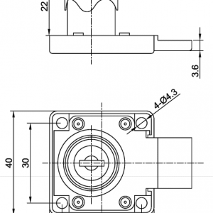 Zinc Alloy 138 Drawer Lock BP