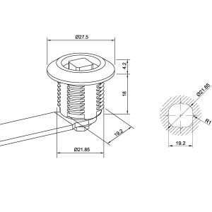 ZINC ALLOY MS 705 SQUARE CYLINDER LOCK