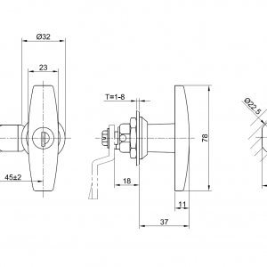 door lock drawing