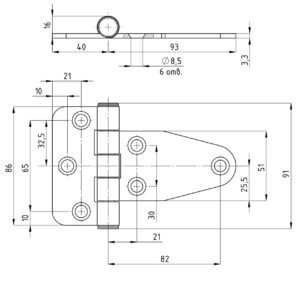 JL698 Heavy Duty Strap Hinge for Generator Canopy Doors